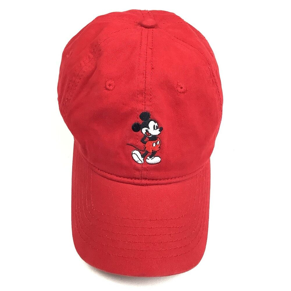 Disney Mickey Mouse Hat Embroidered Red Baseball Adjustable Adult Cap Men Women